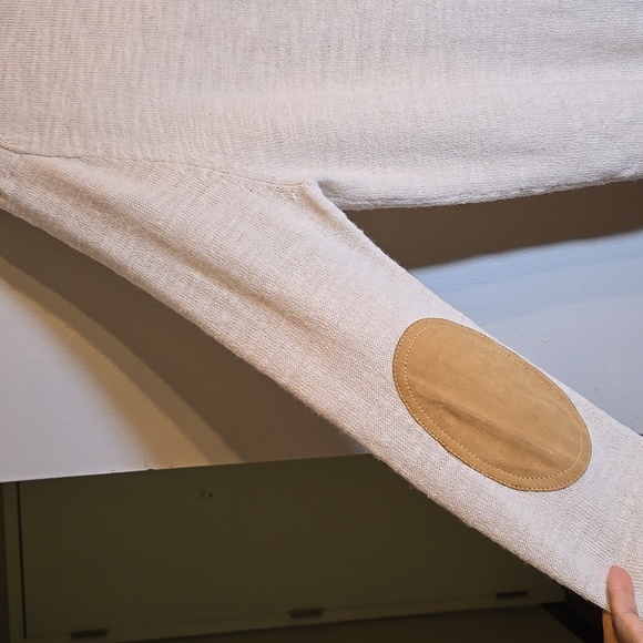 J. Crew Merino Wool Suede Elbow Patches Pullover Crew Kneck Slim Sweater NWOT - Picture 7 of 13